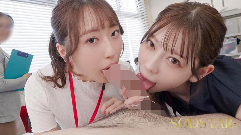 朝礼後にユーザーへのフェラを命令されて二人でペロペロ